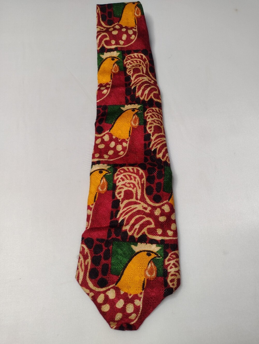 Ermenegildo Zegna  Men Silk Neck Tie Necktie Chicken Novelty Silk Rooster A1